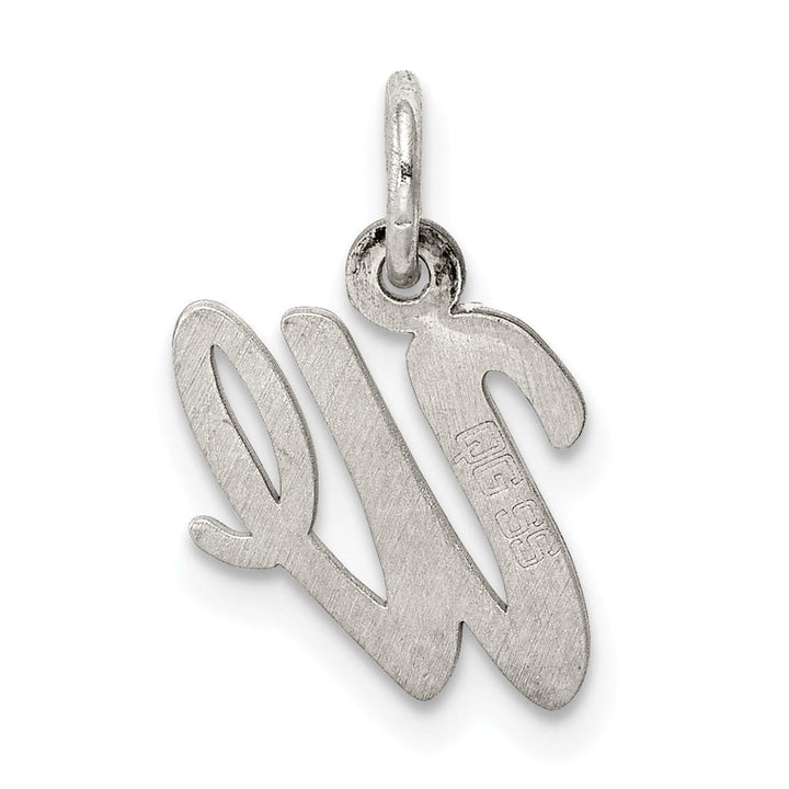 Sterling Silver Small Script Initial W Charm