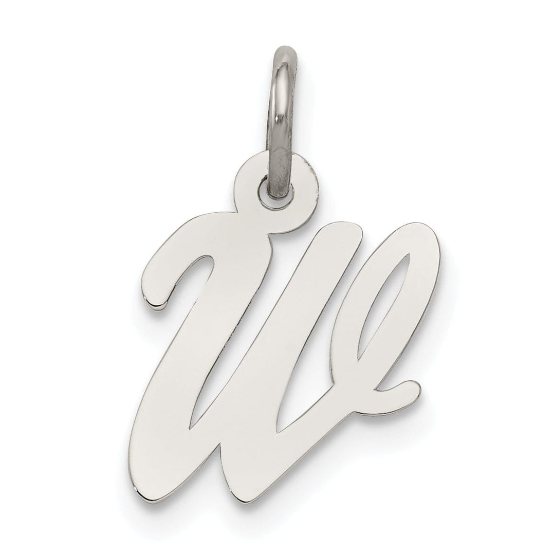 Sterling Silver Small Script Initial W Charm