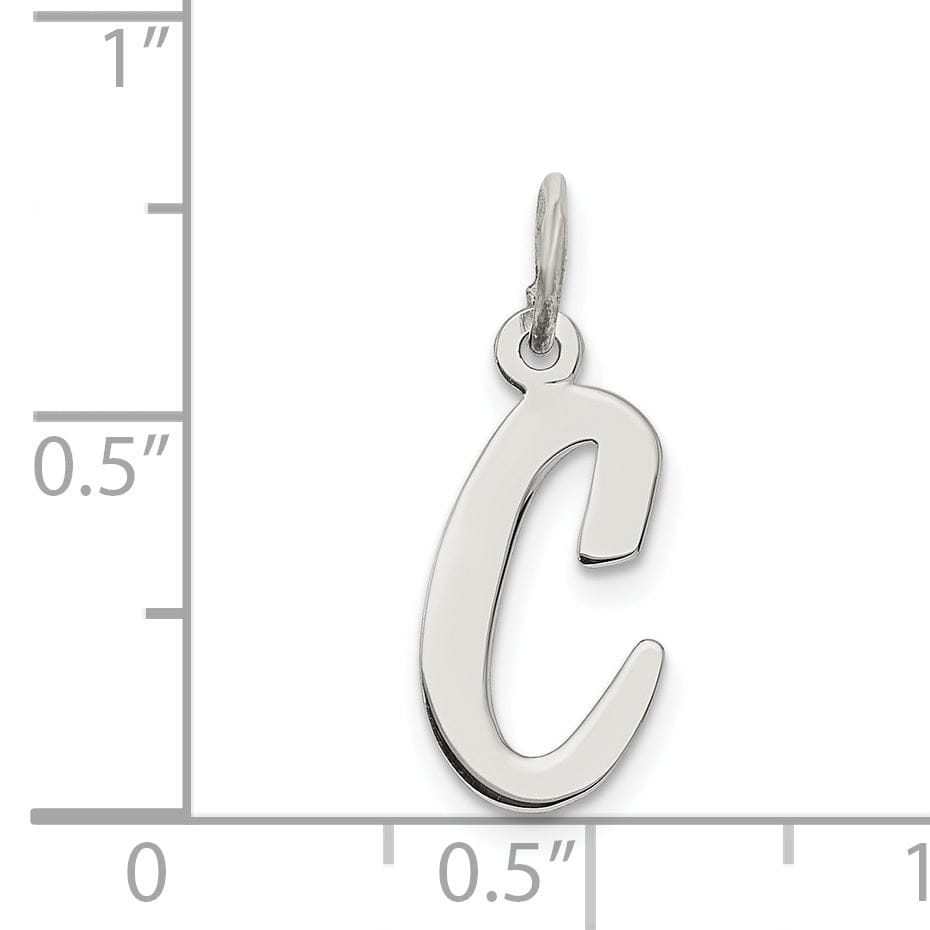 Sterling Silver Medium Script Initial C Charm