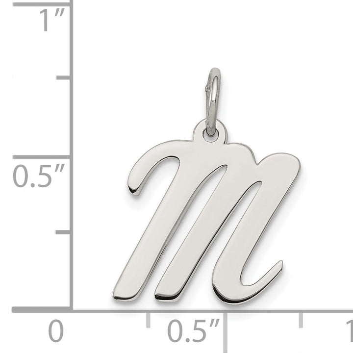 Sterling Silver Medium Script Initial M Charm
