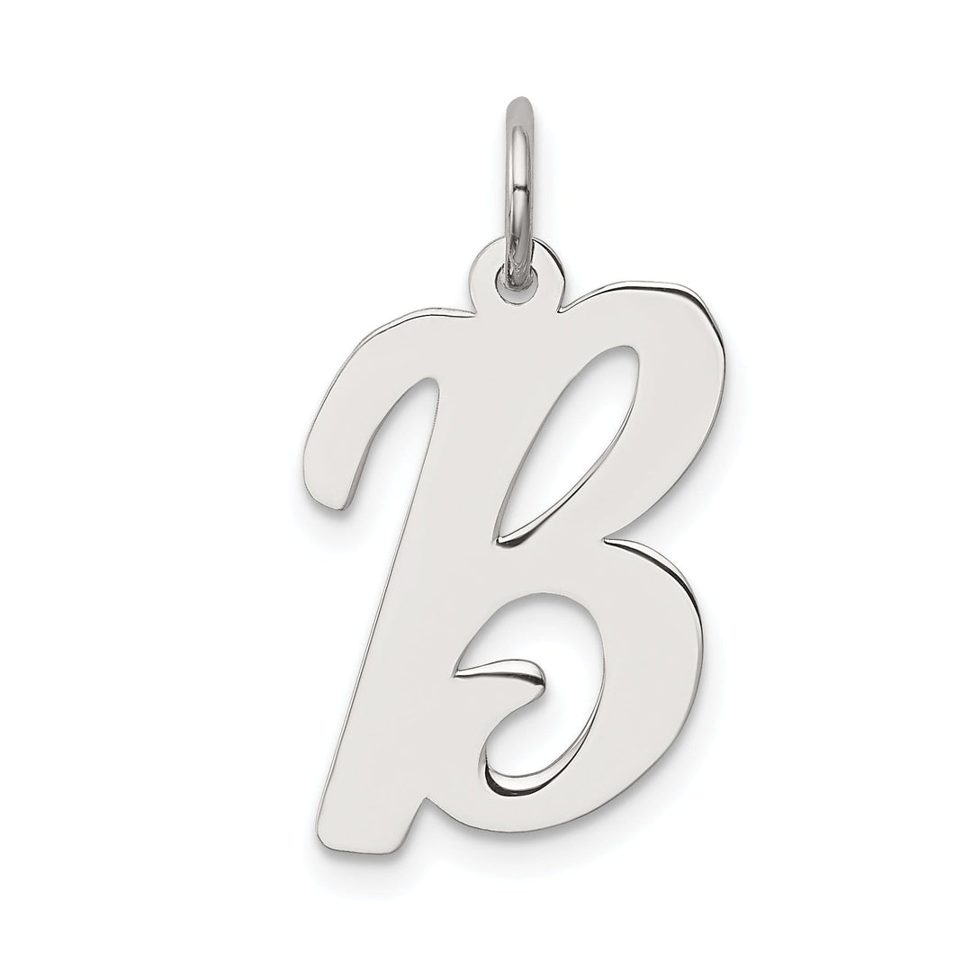 Sterling Silver Large Script Initial B Charm