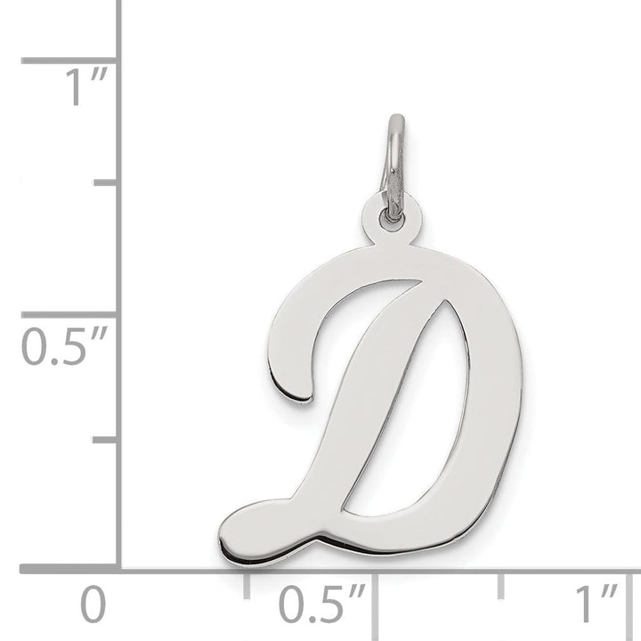 Sterling Silver Large Script Initial D Charm