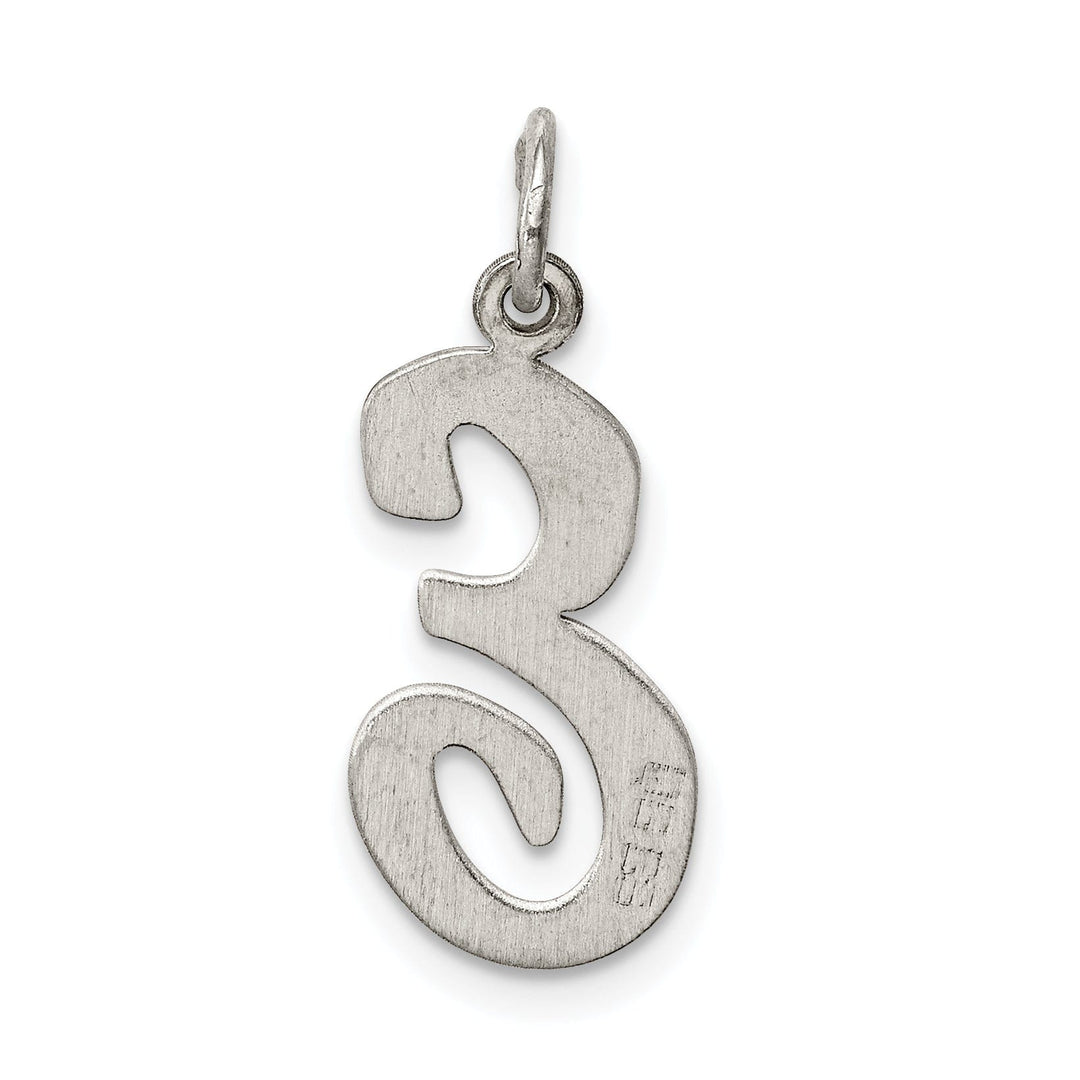 Sterling Silver Large Script Initial E Charm