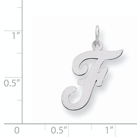 Sterling Silver Large Script Initial F Charm