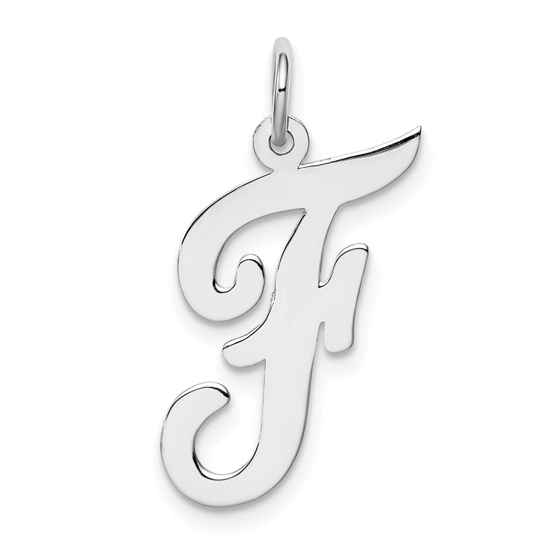 Sterling Silver Large Script Initial F Charm