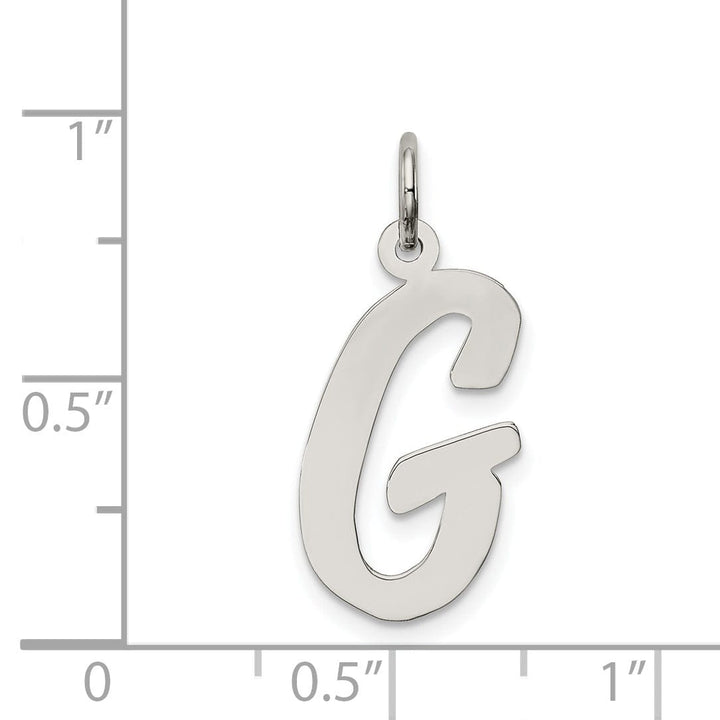 Sterling Silver Large Script Initial G Charm
