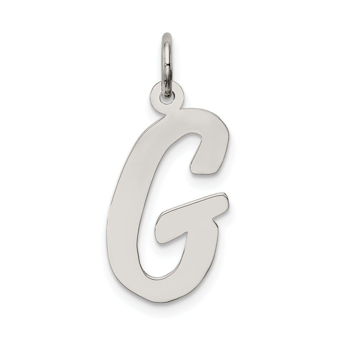 Sterling Silver Large Script Initial G Charm