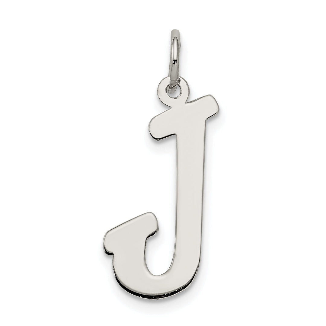 Sterling Silver Large Script Initial J Charm