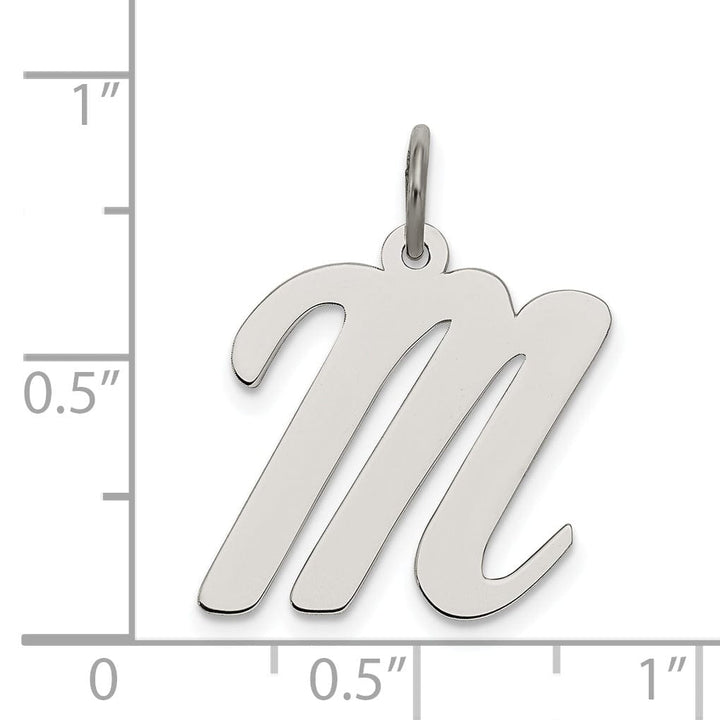 Sterling Silver Large Script Initial M Charm