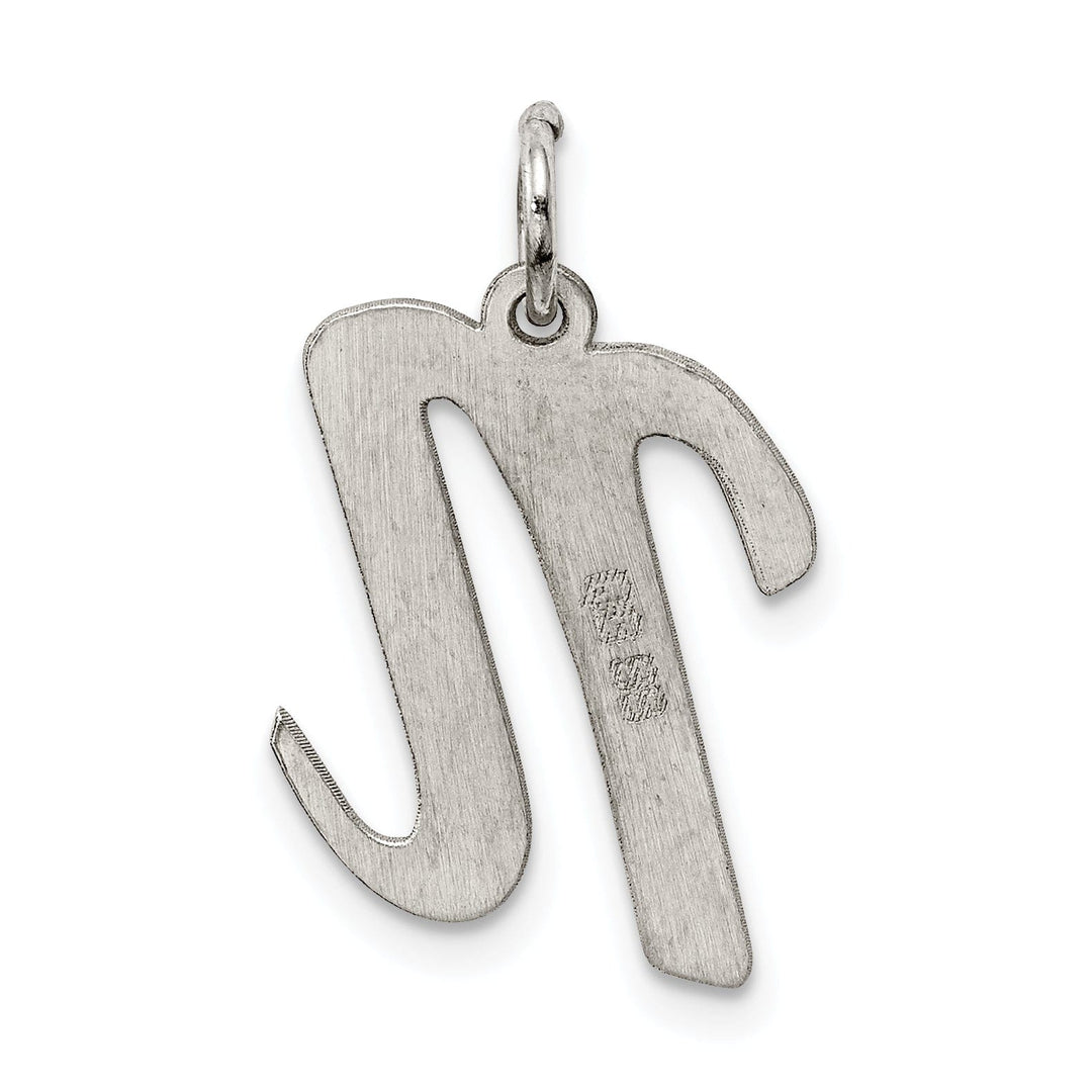 Sterling Silver Large Script Initial N Charm