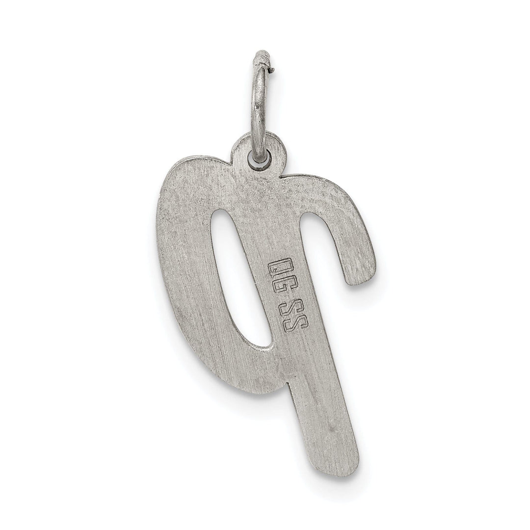 Sterling Silver Large Script Initial P Charm