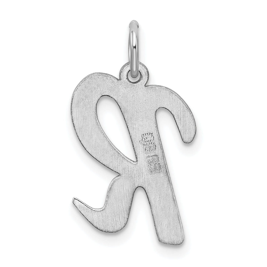 Sterling Silver Large Script Initial R Charm