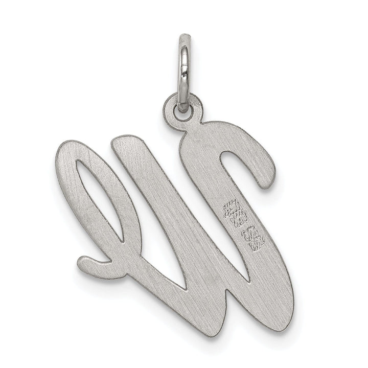 Sterling Silver Large Script Initial W Charm