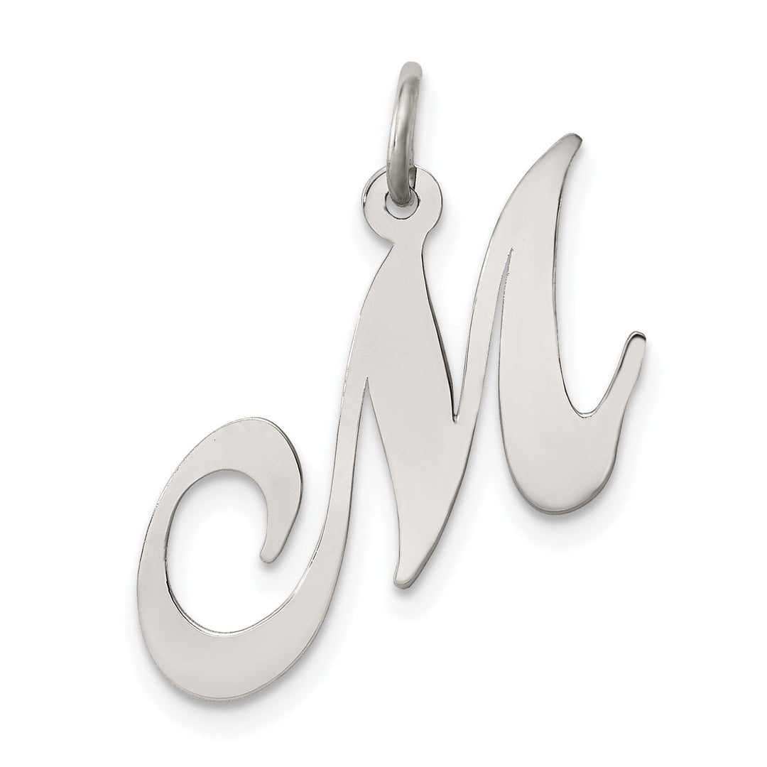 Silver Medium Fancy Script Initial M Charm