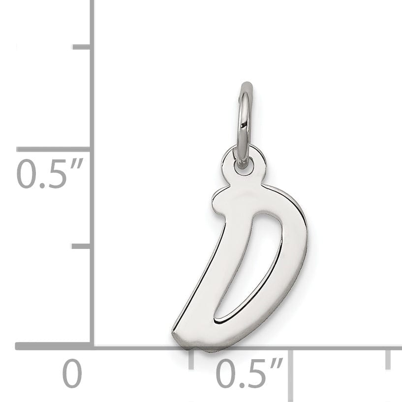 Sterling Silver Small Initial D Charm
