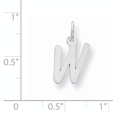 Sterling Silver Small Initial W Charm