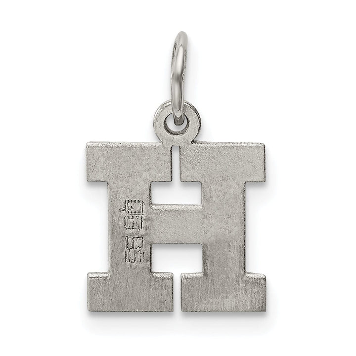 Sterling Silver Small Block Initial H Charm