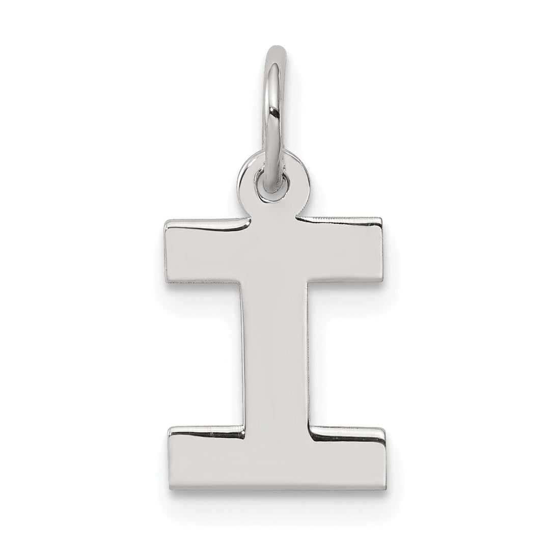 Sterling Silver Small Block Initial I Charm