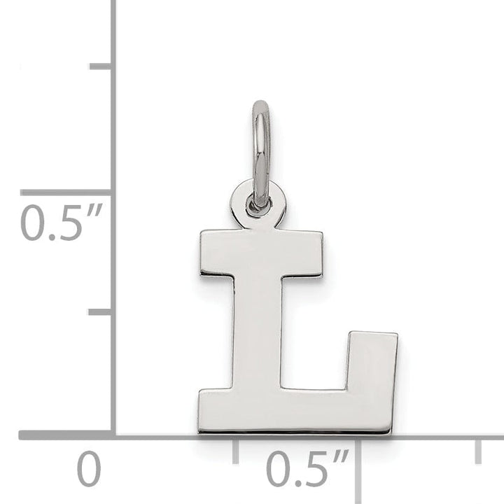 Sterling Silver Small Block Initial L Charm