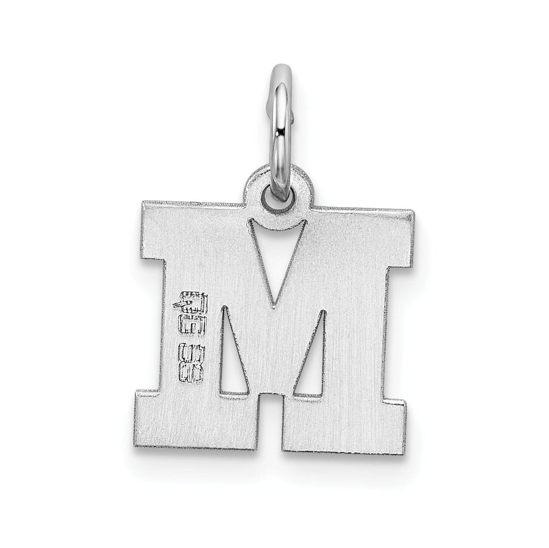 Sterling Silver Small Block Initial M Charm