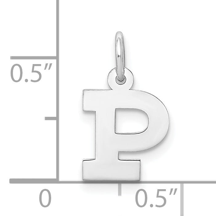 Sterling Silver Small Block Initial P Charm