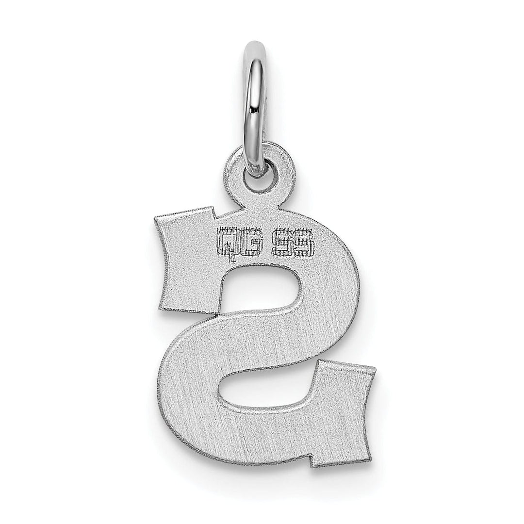 Sterling Silver Small Block Initial S Charm