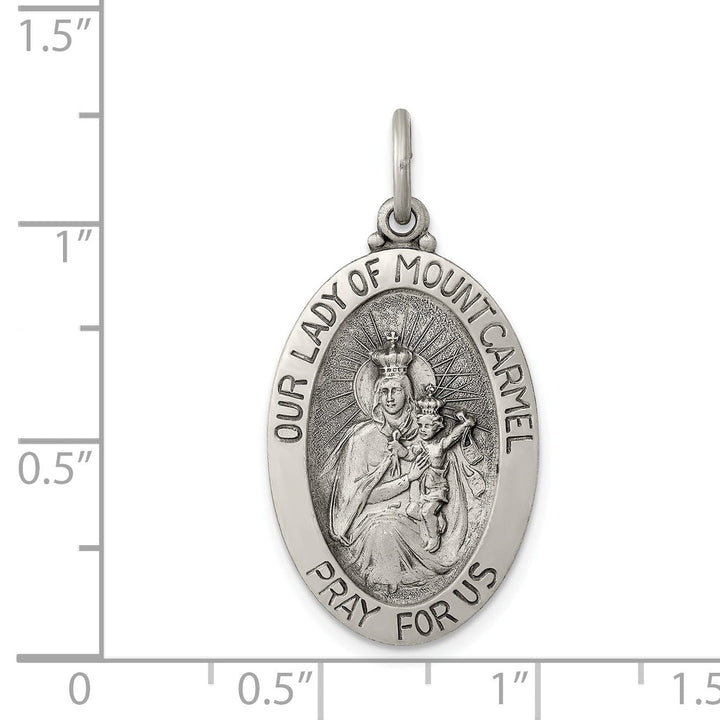 Sterling Silver Antiqued Our Lady of Mount Carmel