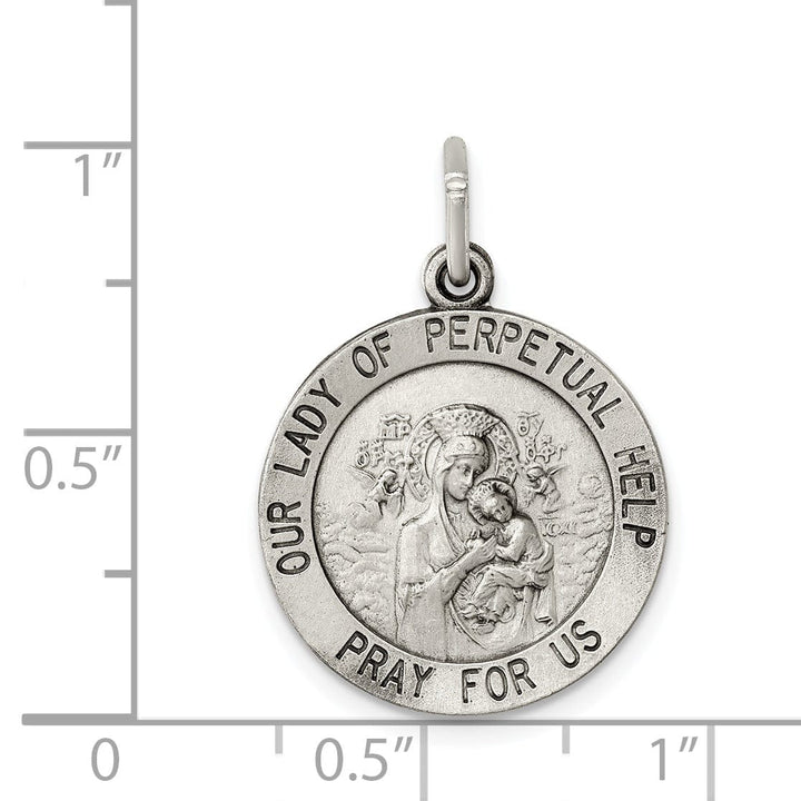 Sterling Silver Antiqued Our Lady of Perpetual Hel
