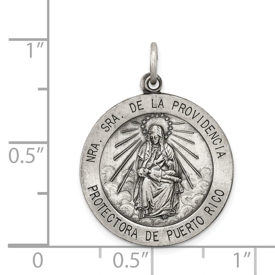 Sterling Silver Antiqued De La Providencia Medal