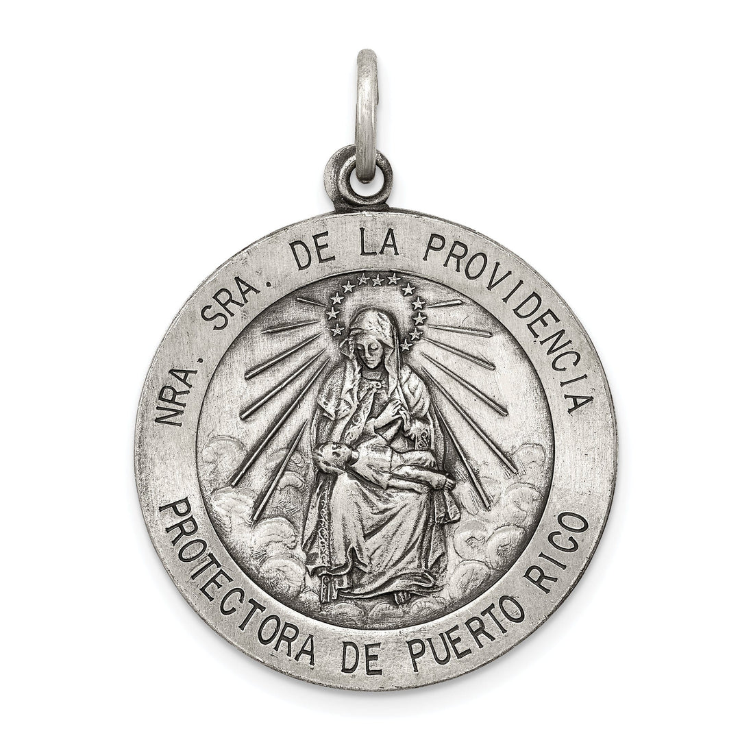 Sterling Silver Antiqued De La Providencia Medal