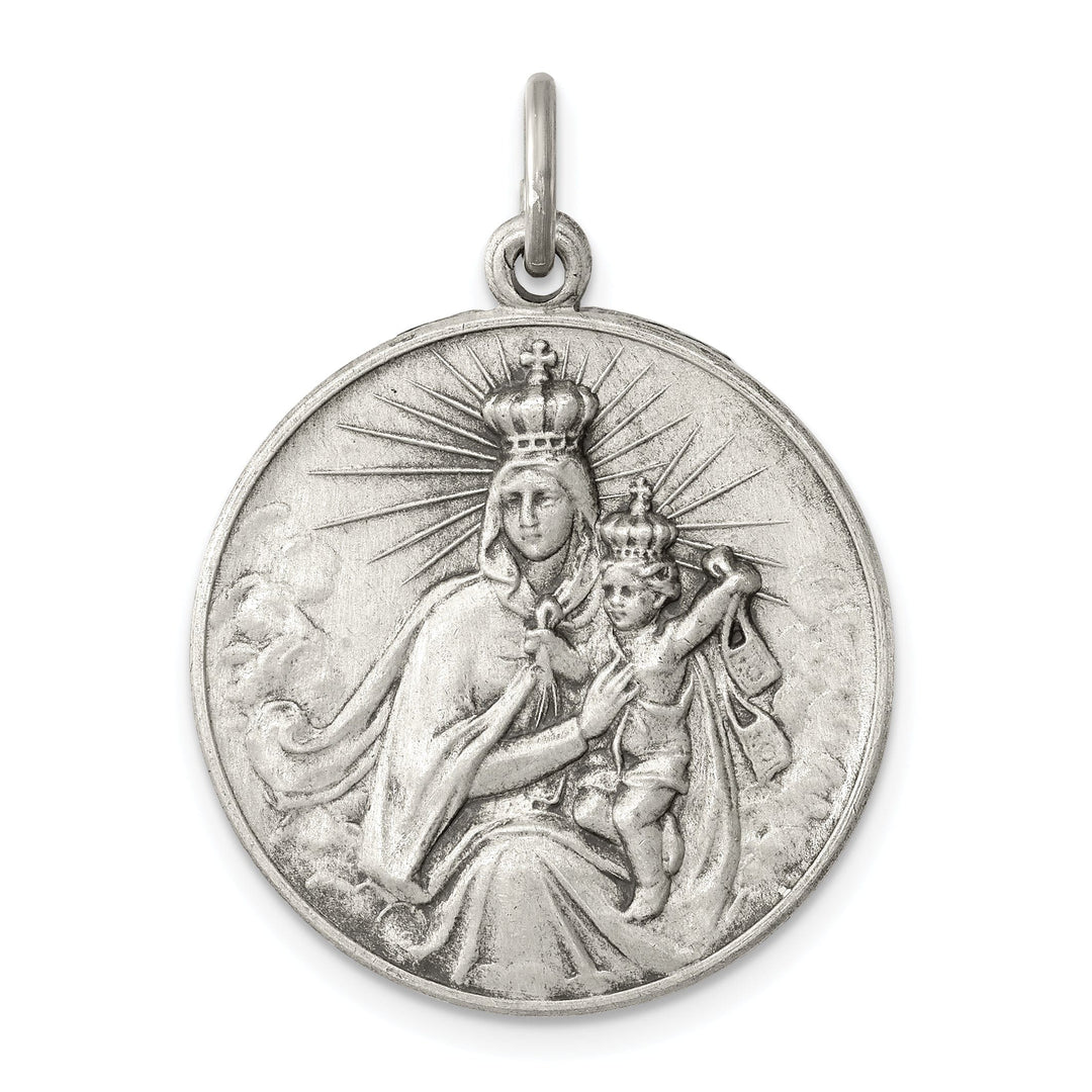 Sterling Silver Antiqued Our Lady of the Holy Scap