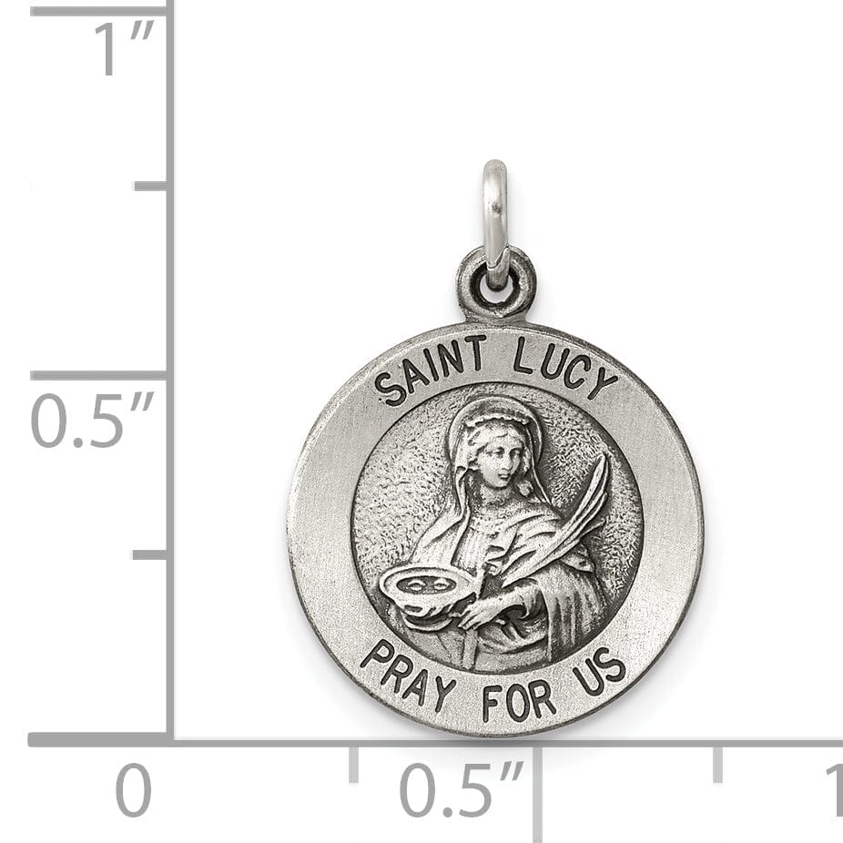 Sterling Silver Antiqued Saint Lucy Medal