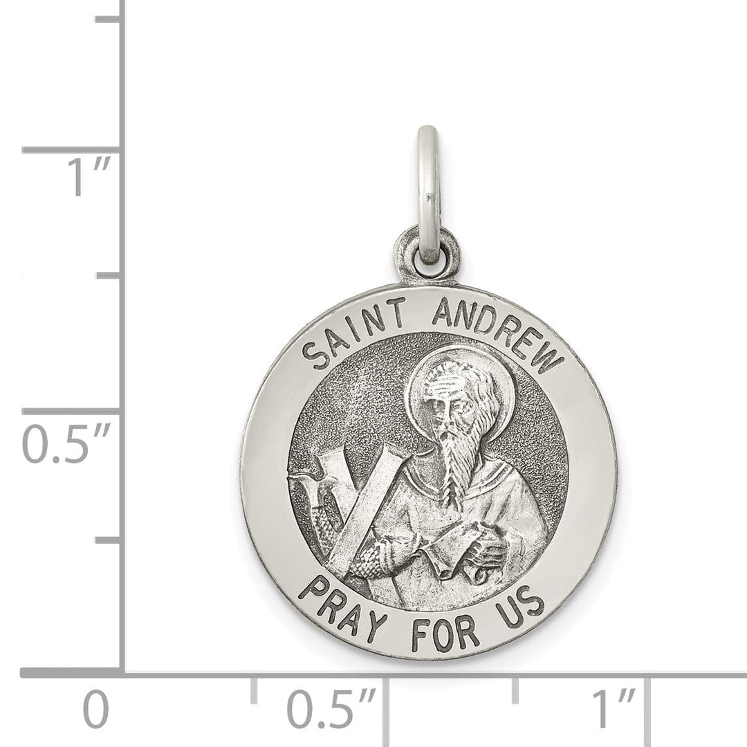 Sterling Silver Antiqued Saint Andrew Medal