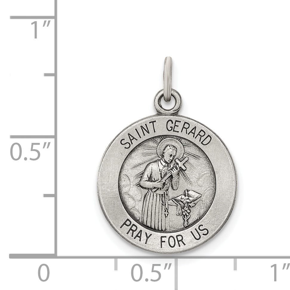 Sterling Silver Antiqued Saint Gerard Medal