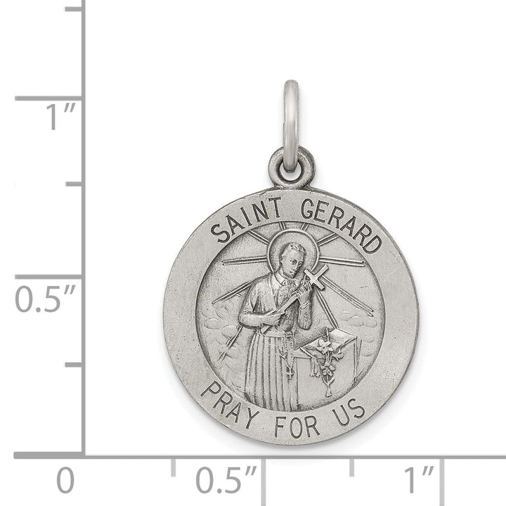 Sterling Silver Antiqued Saint Gerard Medal