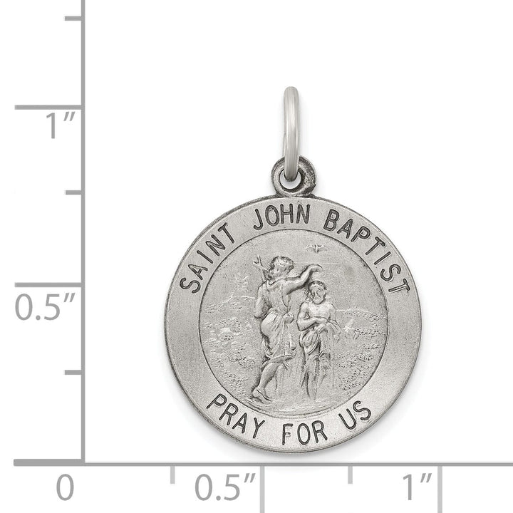 Silver Antiqued Saint John the Baptist Medal