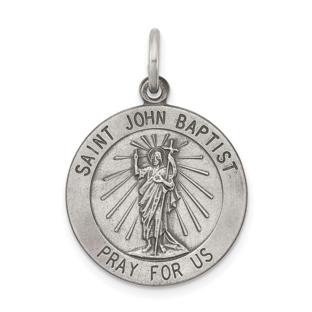 Sterling Silver Antiqued Saint John the Baptist Me