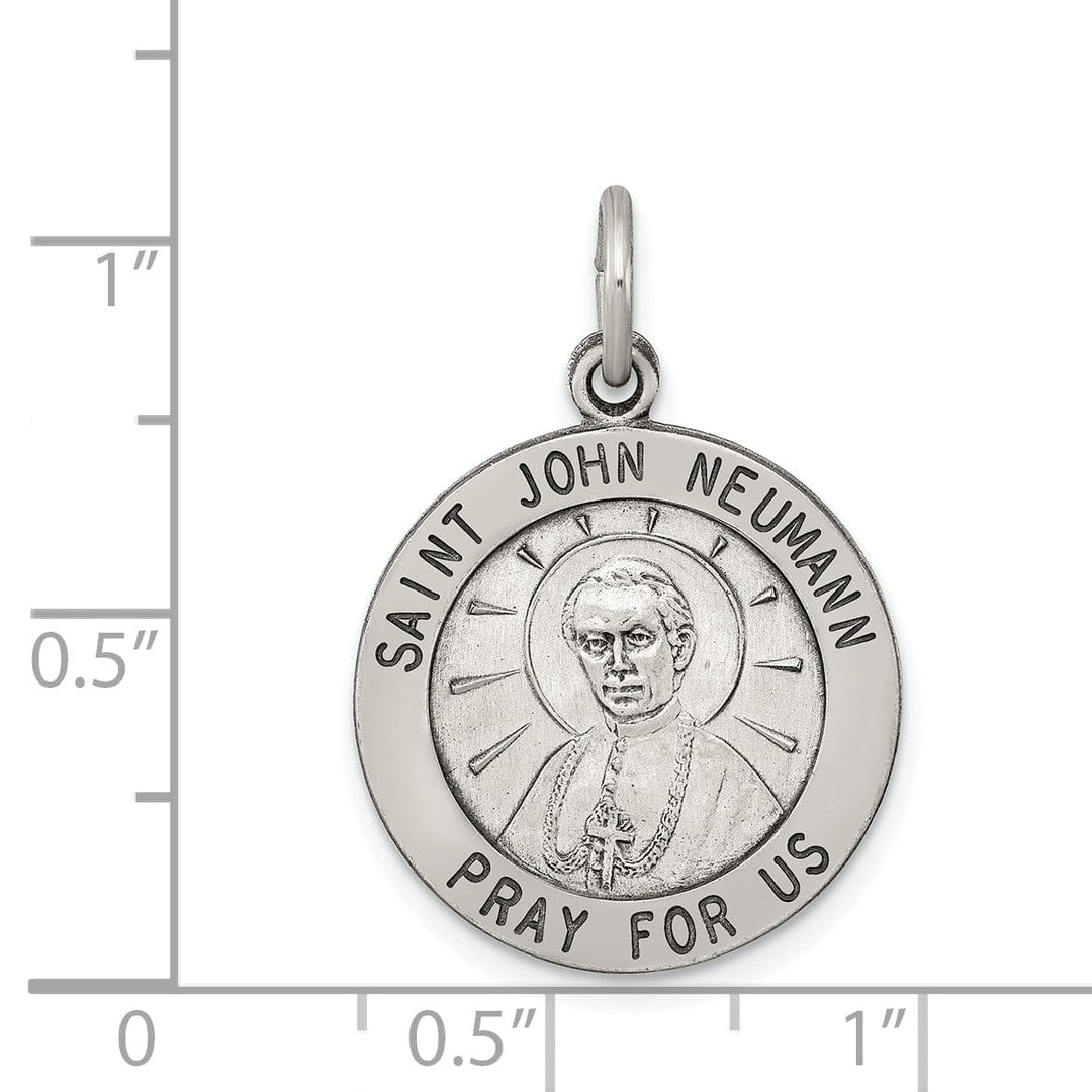 Sterling Silver Antiqued Saint John Neuman Medal