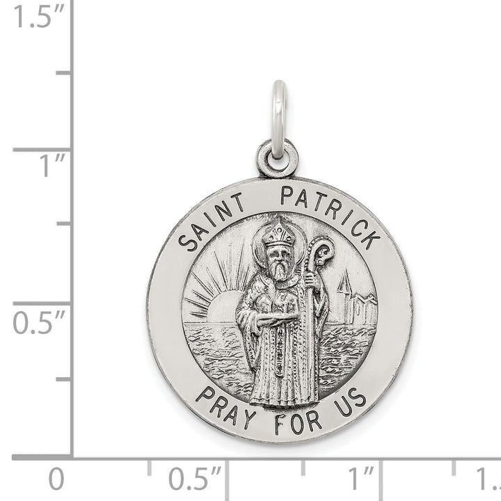Sterling Silver Antiqued Saint Patrick Medal