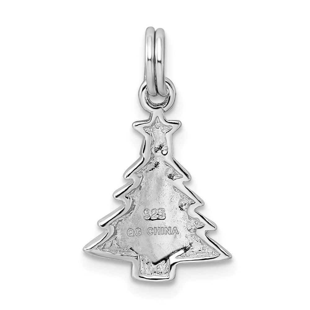 Sterling Silver Enamel Christmas Tree Pendant