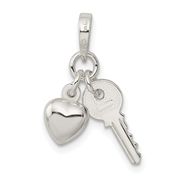 Sterling Silver Polished with Key Pendant