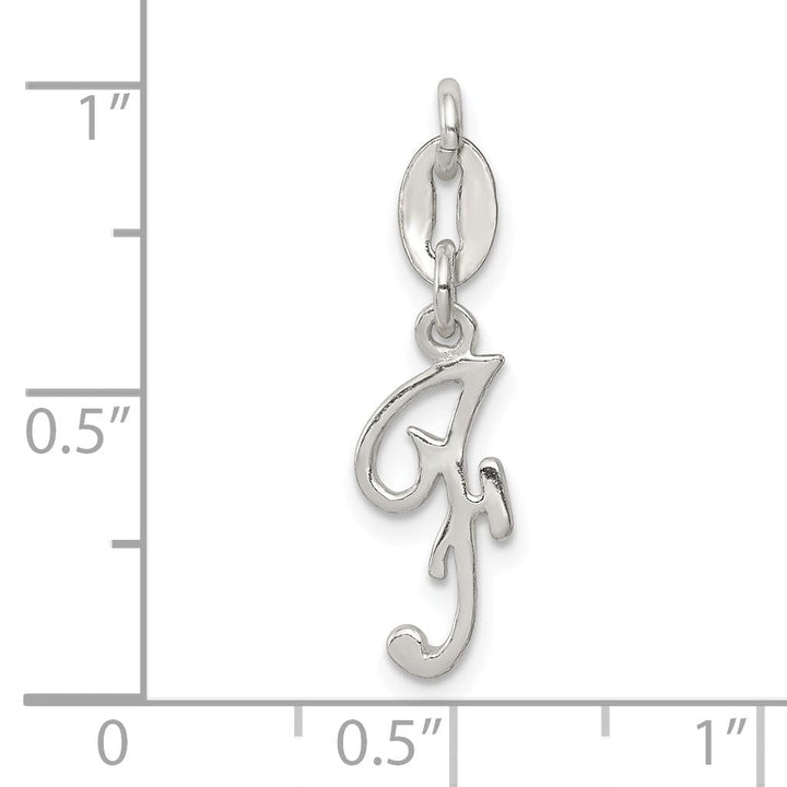 Sterling Silver Chain Slide Initial F Pendant