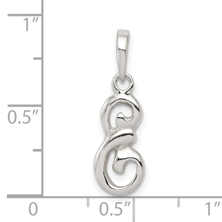 Sterling Silver Polished Initial E Pendant