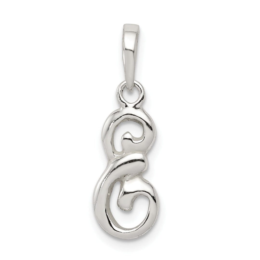 Sterling Silver Polished Initial E Pendant