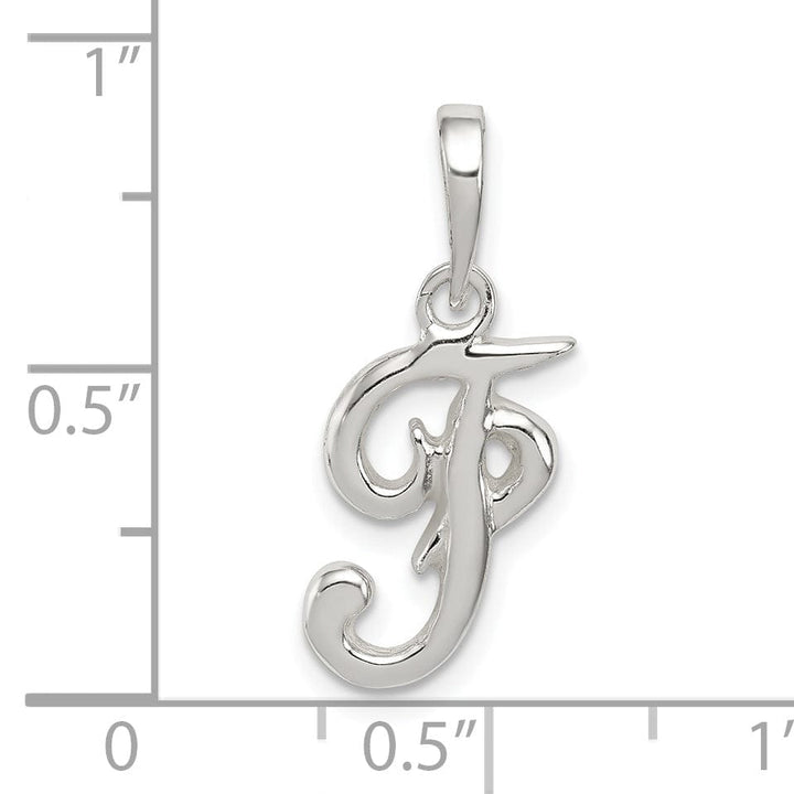 Sterling Silver Polished Initial F Pendant