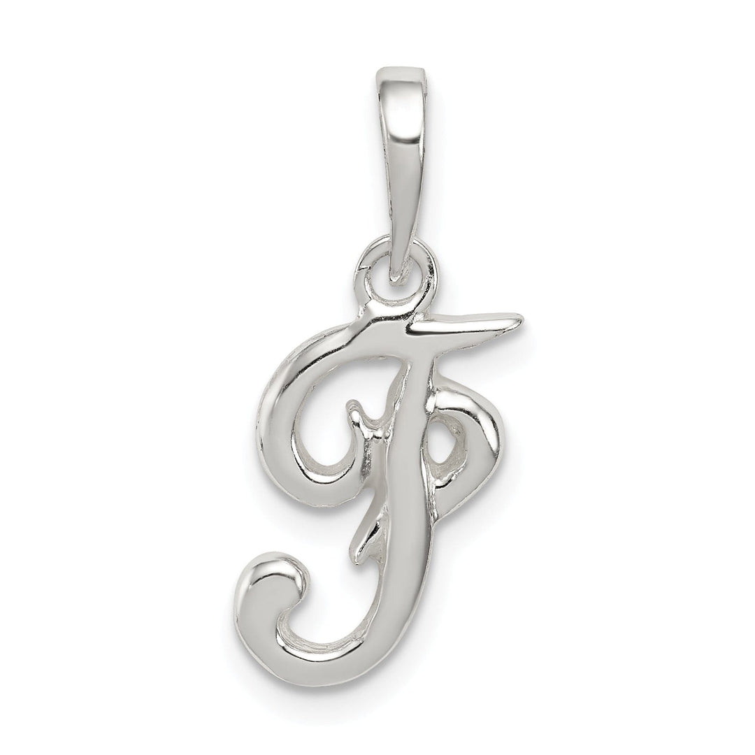 Sterling Silver Polished Initial F Pendant