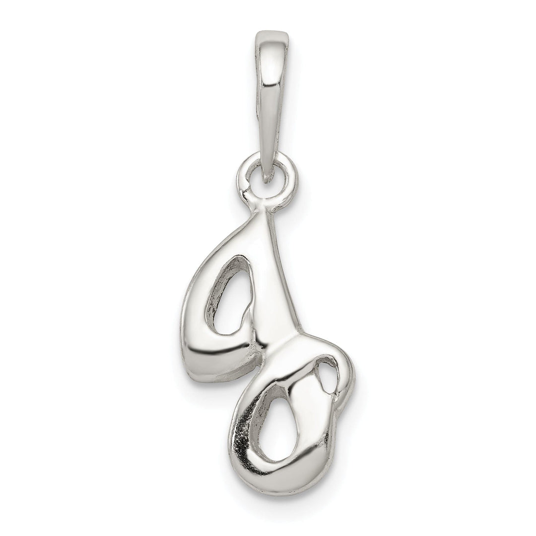 Sterling Silver Polished Initial J Pendant