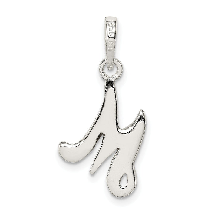 Sterling Silver Polished Initial M Pendant