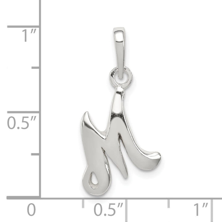 Sterling Silver Polished Initial M Pendant