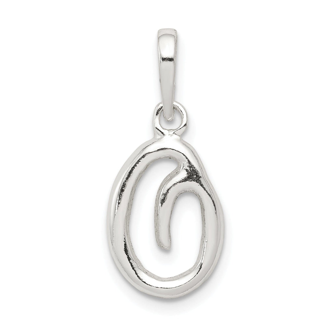 Sterling Silver Polished Initial O Pendant